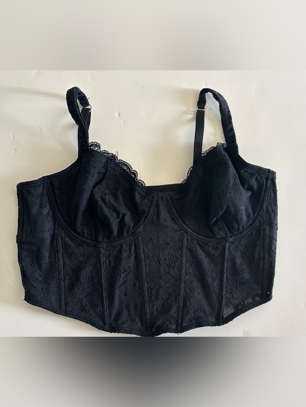 Gilly Hicks Black Lace Bralette with Floral Eyelet Detail